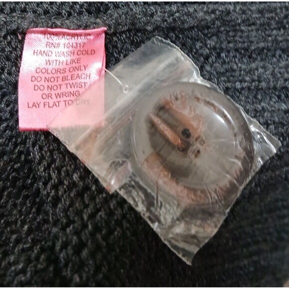 Y2K Grunge Derek Heart Cropped Knit Button Shawl Cardigan Sweater Gray L - Picture 7 of 7